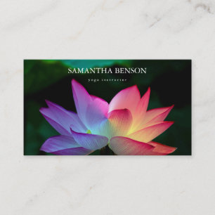 Elegant Black & white Flower Logo Yoga Business Ca Card