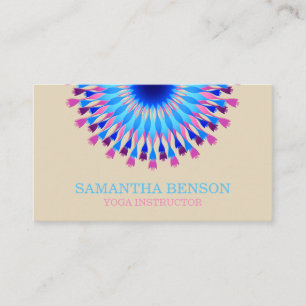 Elegant Black & white Flower Logo Yoga Business Card