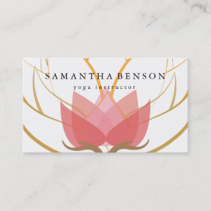 Elegant Black & white Flower Logo Yoga Business Card