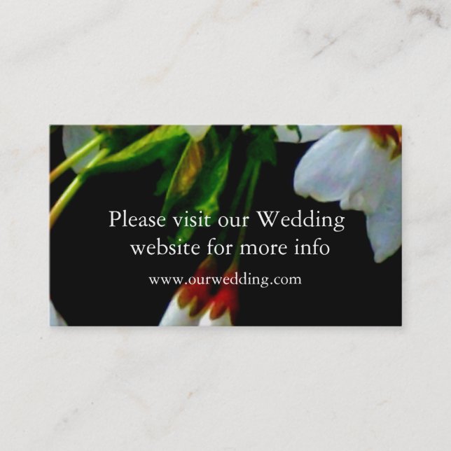 Elegant Black White flowering white Blossom Business Card (Front)