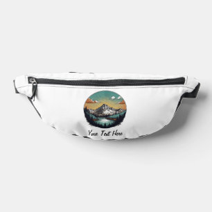 Elegant black white Forest Camping Trip Custom Bum Bags