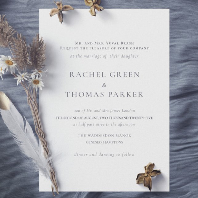 Elegant Black & White Formal Monogram Wedding  Invitation (Elegant Black & White Formal Wedding Invitation)