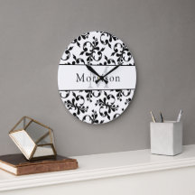 Elegant Black & White French Damask Pattern