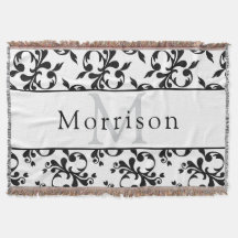 Elegant Black & White French Damask Pattern