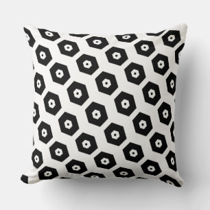 Elegant Black White Geometric Pattern Cushion