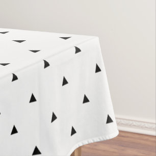 Elegant black white geometric pattern   triangles tablecloth