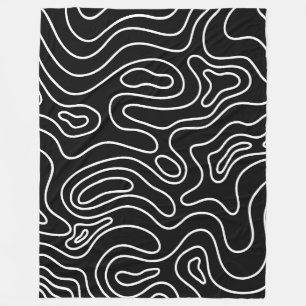 Elegant Black & white geometric texture pattern Fleece Blanket