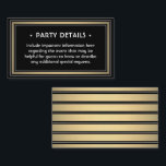 Elegant Black, White & Gold Faux Foil Details Enclosure Card<br><div class="desc">Compliment black and gold party invitations and provide important information to guests with elegant matching enclosure cards. All wording on this template is simple to customise for any occasion. This card includes the celebration details of your choice such as directions, website, special requests, accommodations, reception, rsvp, etc. The design features...</div>