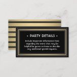 Elegant Black, White & Gold Faux Foil Details Enclosure Card<br><div class="desc">Compliment black and gold party invitations and provide important information to guests with elegant matching enclosure cards. All wording on this template is simple to customise for any occasion. This card includes the celebration details of your choice such as directions, website, special requests, accommodations, reception, rsvp, etc. The design features...</div>