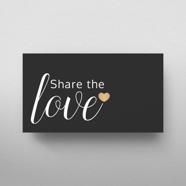 Elegant Black White Gold Heart Beauty Salon Referral Card (Creator Uploaded)