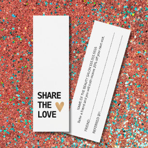 Elegant Black White Gold Heart Referral Card