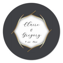 Elegant Black White Gold Wedding