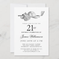 Elegant Black White Golf 21st Birthday Party 
