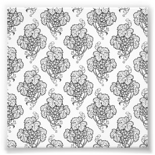 Elegant Black White Grape Bunches Wine Fruit Lover Photo Print