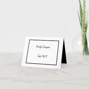 elegant black & white guest Seating Cards