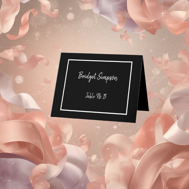 elegant black & white guest Seating Cards (Creator Uploaded)