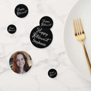 Elegant Black & White Happy Retirement Party Confetti