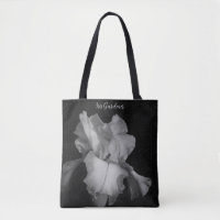 Elegant Black White Iris Photo Personalised 
