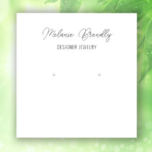 Elegant Black White Jewellery Earring Display Square Business Card