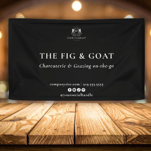 Elegant Black & White Logo Charcuterie Display Banner