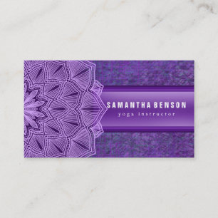 Elegant Black & white Lotus Flower Logo Yoga Business Card