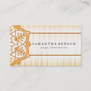 Elegant Black & white Lotus Flower Logo Yoga Business Card