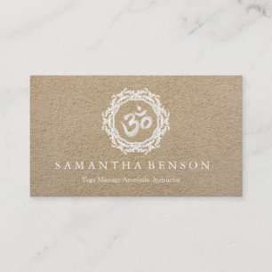 Elegant Black & white Mandala Art Logo Yoga Business Card
