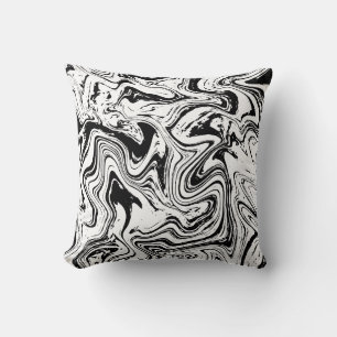 Elegant Black White Marble  Cushion