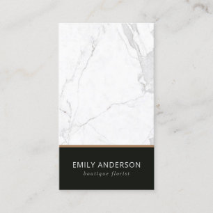 ELEGANT BLACK & WHITE MARBLE TEXTURE PROFESSIONAL BUSINESS CARD