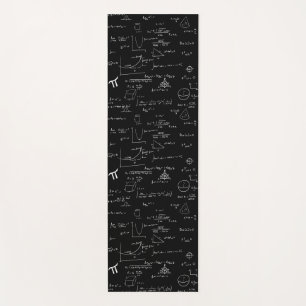 Elegant Black White Mathematic Formulas Equations  Yoga Mat