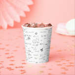 Elegant Black White Mathematics Paper Cups<br><div class="desc">Great math paper cups for graduations,  teacher's parties,  retirements,  birthdays and more. The background is white with all the formulas and equations handwritten in black. Illustrated and designed by Patricia Alvarez.</div>