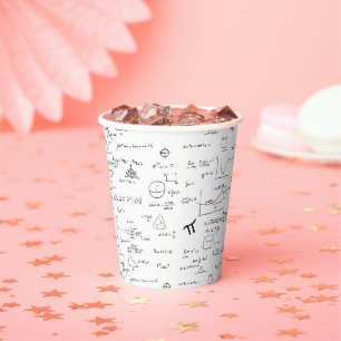 Elegant Black White Mathematics Paper Cups