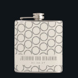 Elegant Black White Mid-Century Mod Custom Wedding Hip Flask<br><div class="desc">Personalised Elegant Black White Mid-Century Modern Custom Wedding Flask</div>