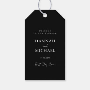 Elegant, Black & White, Minimal Wedding  Gift Tags