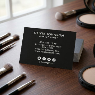 Elegant Black White Minimalist Business Card