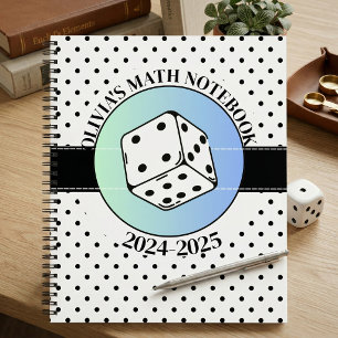 Elegant Black & White Minimalist Math for Students Notebook