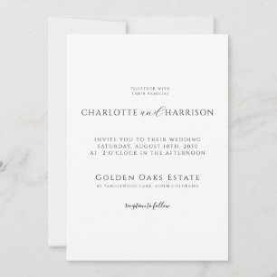 Elegant Black & White Minimalist Wedding Invitation