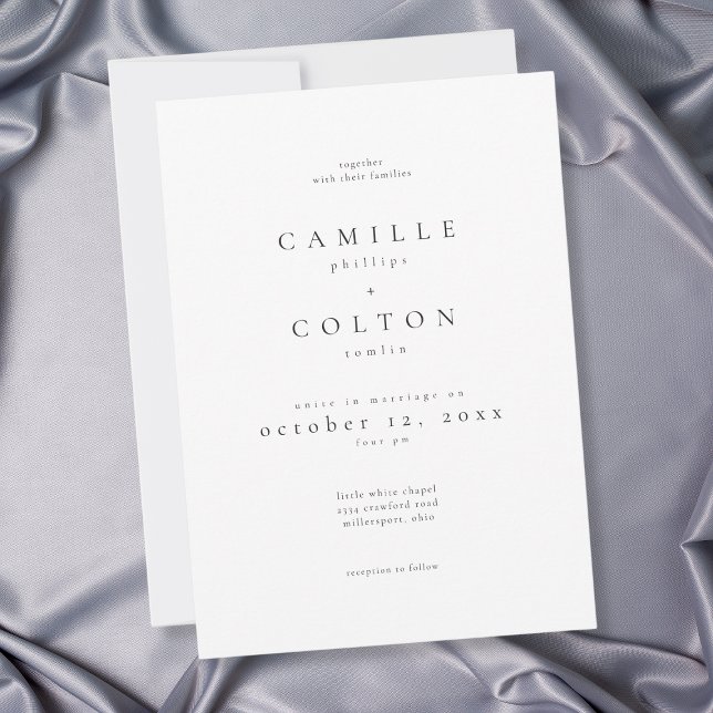 Elegant Black White Minimalist Wedding Invitation (Elegant Black White Minimalist Wedding Invitation)