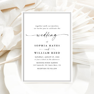 Elegant Black & White Minimalist Wedding Invitation