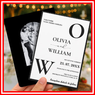 Elegant Black & White Minimalist Wedding Invitation