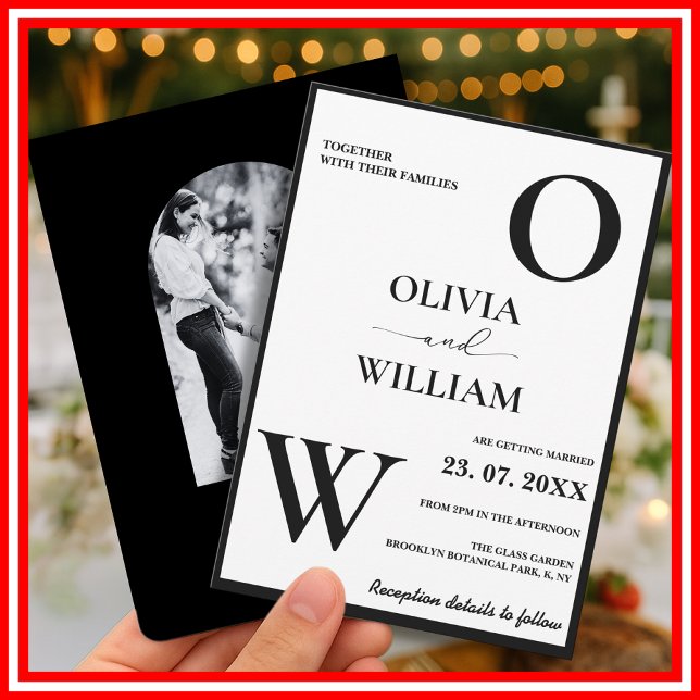 Elegant Black & White Minimalist Wedding  Invitation (Creator Uploaded)