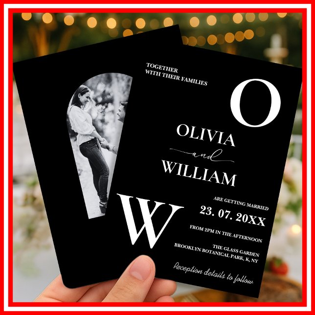 Elegant Black & White Minimalist Wedding  Invitation (Creator Uploaded)