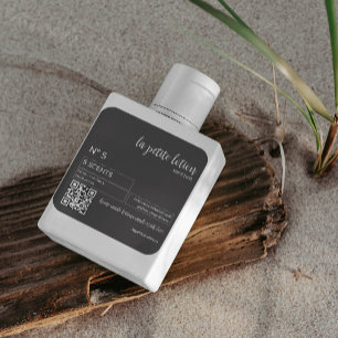 Elegant Black & White Modern Cosmetic Bottle label