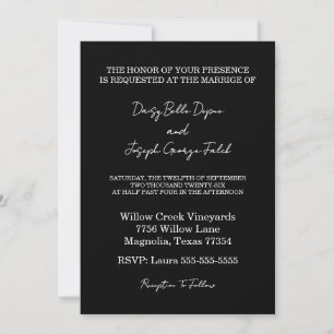 Elegant Black & White Modern Wedding Invitation
