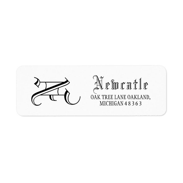 Elegant Black & White Monogram Initial (Front)