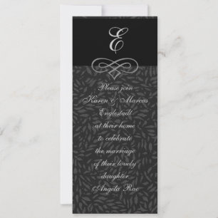 Elegant Black & White Monogram Invitations