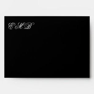 Elegant Black White Monogram Photo Envelope