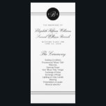 Elegant Black White Monogram Program Rack Cards<br><div class="desc">Customise this beautiful stylish elegant monogram black and white wedding Program Rack Cards. Modern clean and crisp design with a black text and design on a white background. Matching products can be found in this collection:</div>