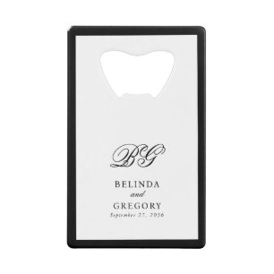 Elegant Black White Monogram Wedding Favour