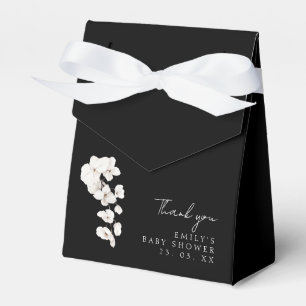 Elegant Black White Orchid Baby Shower Favour Box